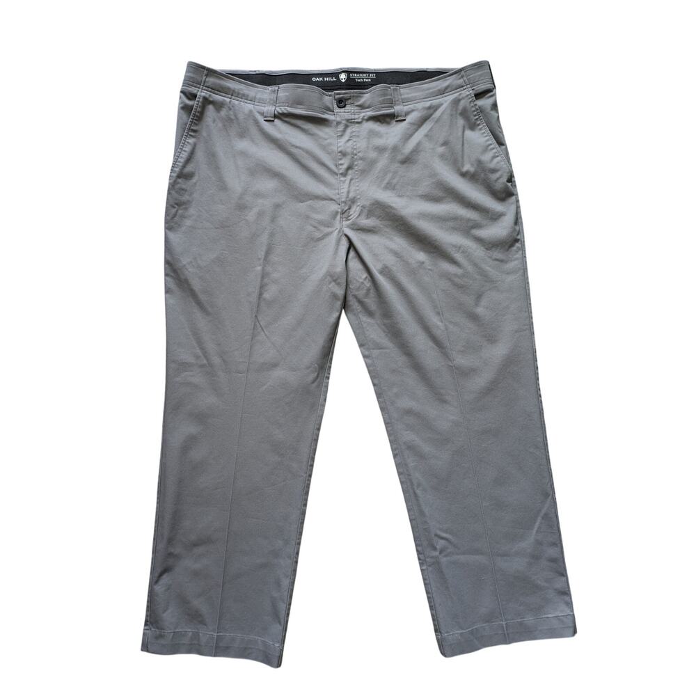 Oak Hill Straight Fit Tech Pant Mens 46/28 Gray Cotton Performance Golf Comfort